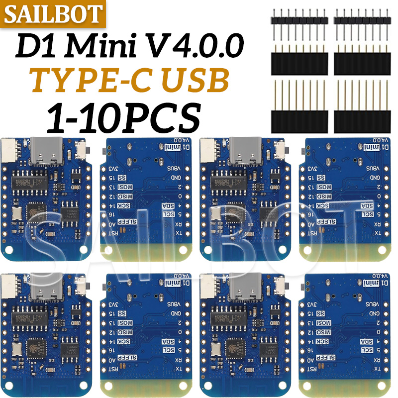 Wemos D1 Mini - 1-10 قطعة WeMos D1 Mini ESP8266