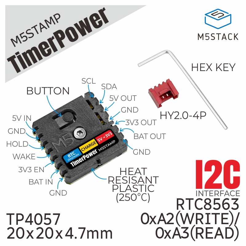 M5Stack - قوة مؤقت M5Stack الرسمية M5Stamp (BM8563)