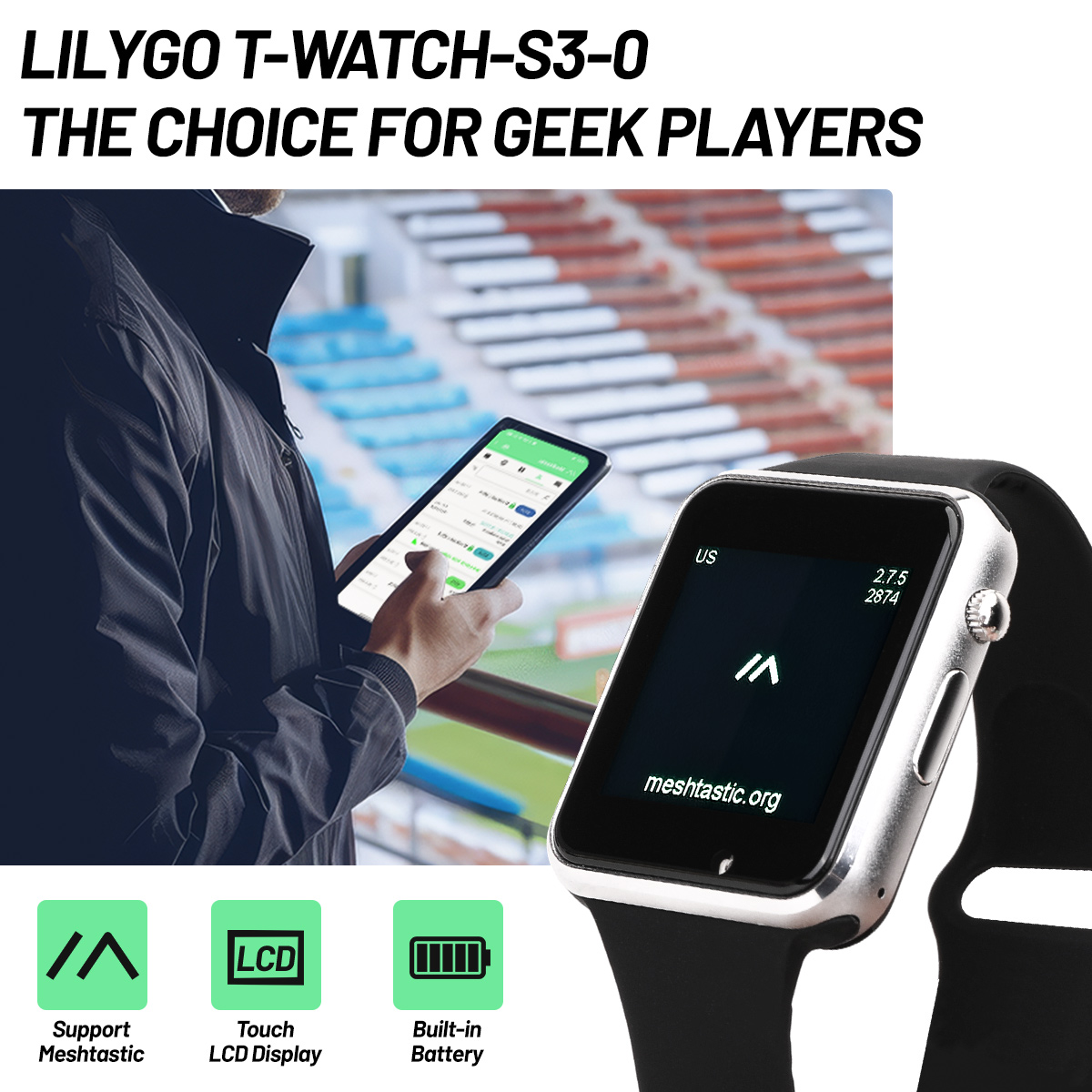 Ttgo T Watch - T-Watch-S3 ESP32-S3 مجلس التنمية LILYGO LoRa