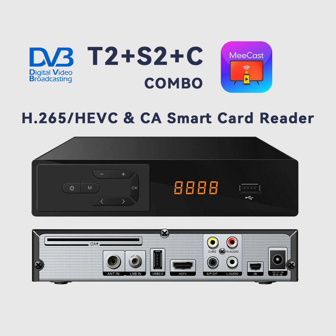 Devkitc - جهاز استقبال تلفزيوني ميكاست H.265 للأقمار